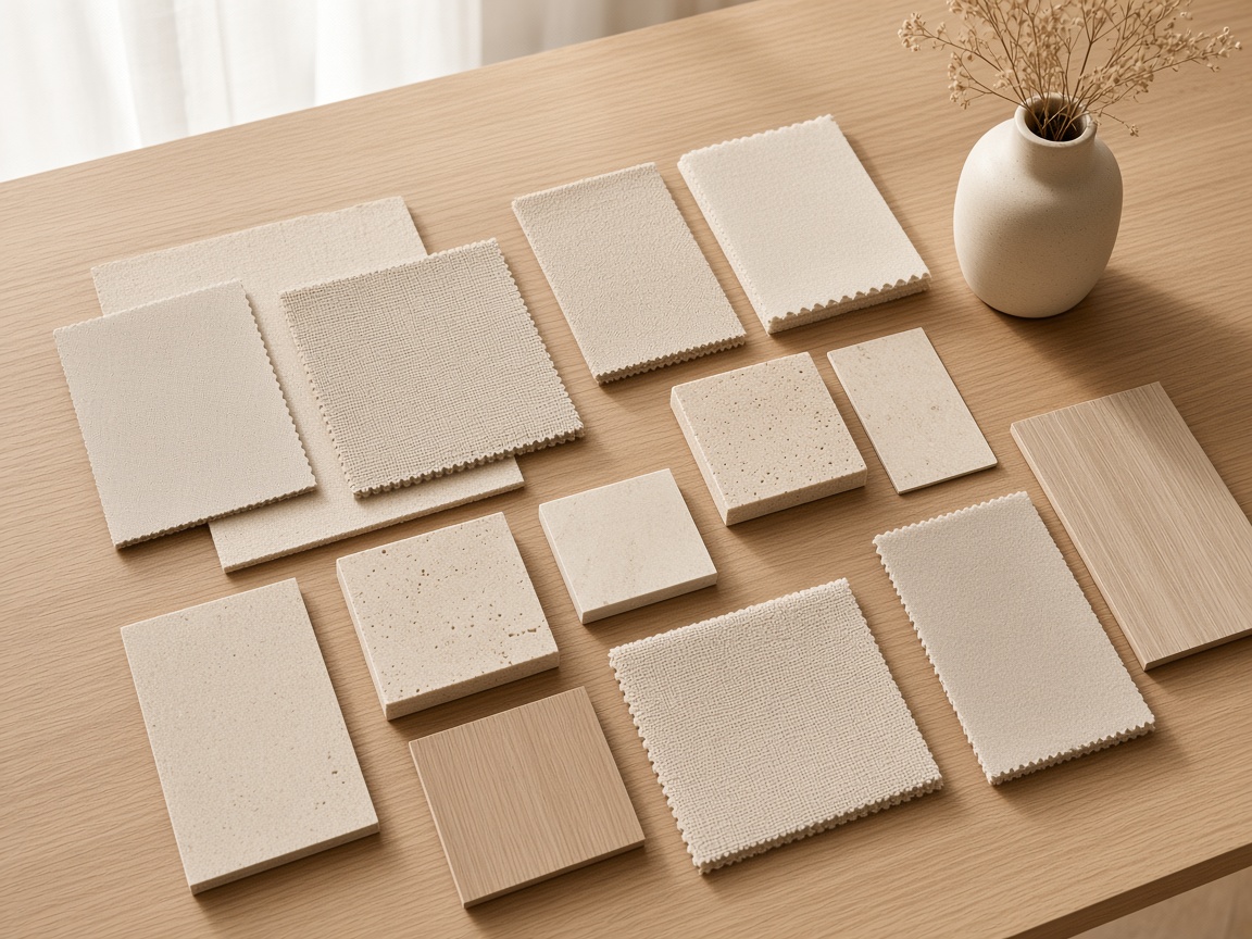 Interior design material samples
